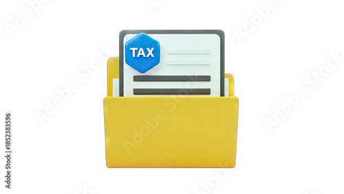 Tax Documents in Folder - Financial Concept