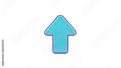 Up Arrow Icon Pointing Up on White Background