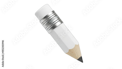 White Pencil Isolated on White Background