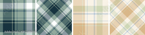 plaid and tartan pattern set.checkered fabric texture background.