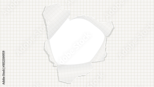 穴の空いた方眼用紙の背景フレーム、グリッド、ノート、16:9サイズ