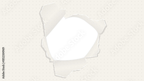 穴の空いた方眼用紙の背景フレーム、ドットのグリッド、ノート、16:9サイズ