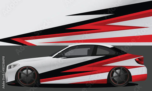 Racing car wrap sticker mockup