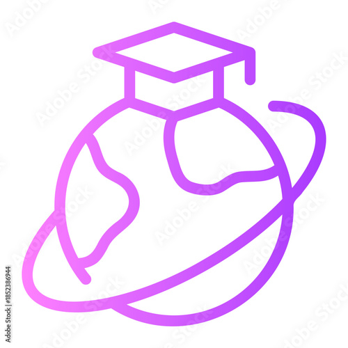 global education gradient icon