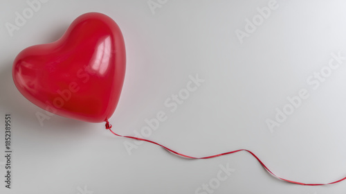 Valentine background red heart balloon love romance celebration minimal decoration white copy space tender feeling