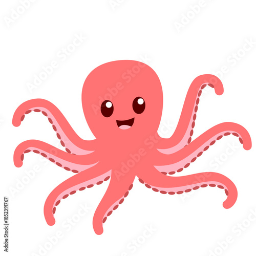 Cute dotted octopus line art icon, ideal for coloring books, kids’ activities, or illustrating interactive, approachable sea animal designs.