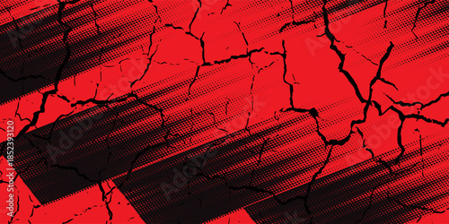 red and black brush wrap car sticker pattern abstract banner sporty lines red and black color combination grunge brush pattern racing motorsport design.