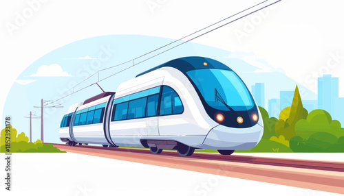 train on the road vector