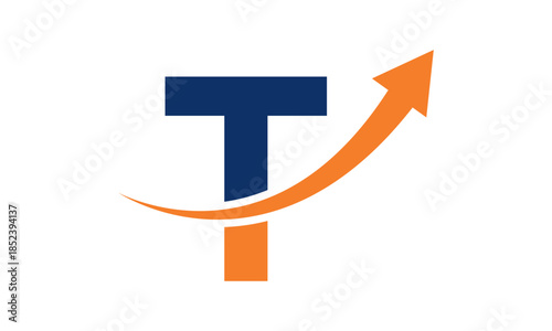 Modern Letter T finance logo