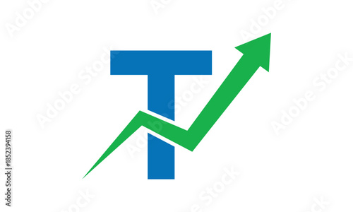 Modern Letter T finance logo