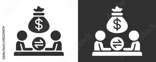 Negotiation Icon Set Vector Collection Isolated In Black And White
