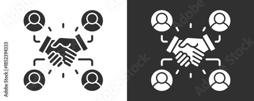 Collaboration Icon Set Vector Collection Isolated In Black And White