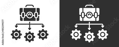 Diversification Icon Set Vector Collection Isolated In Black And White