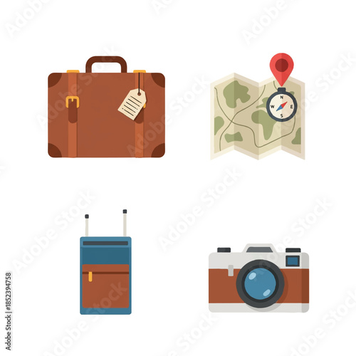 Travel Accessories Suitcase Camera Map Luggage.