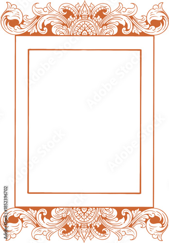 Elegant Ornate Baroque Scrollwork Frame Borders on Dark Background