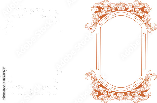 Elegant Ornate Baroque Scrollwork Frame Borders on Dark Background