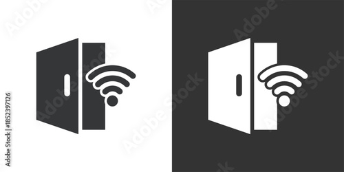 Wireless Door Access icon. Solid glyph series icon