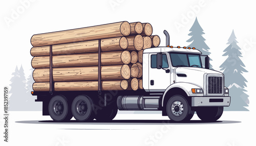 truck with wood vector