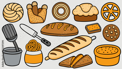 Assorted baked goods and pastries