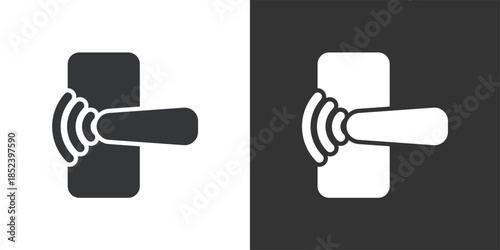 Smart Door Handle icon. Solid glyph series icon