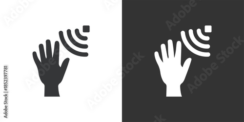 Touchless Sensor icon. Solid glyph series icon