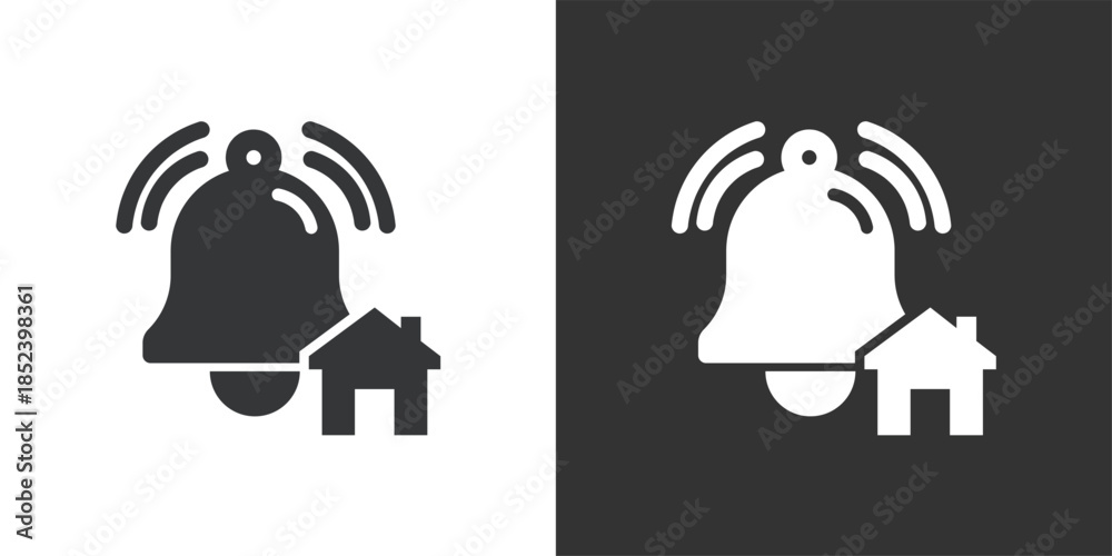 Fototapeta premium Home Security Alarm icon. Solid glyph series icon