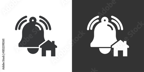 Home Security Alarm icon. Solid glyph series icon
