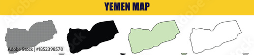 yemen country map outline shapes