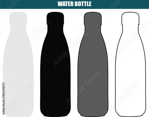 water bottle shapes and colors  four styles