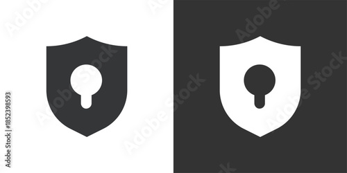 Shield Security and Privacy icon. Solid glyph series icon