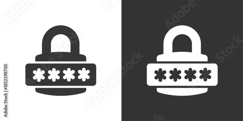 Encrypted Password Protection icon. Solid glyph series icon