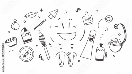 Kitchen utensils and tools illustration