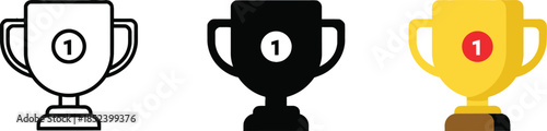 Colorful Trophy Icons for First Place Winners