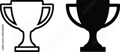 Trophy Icons in Black and Gold for Awards