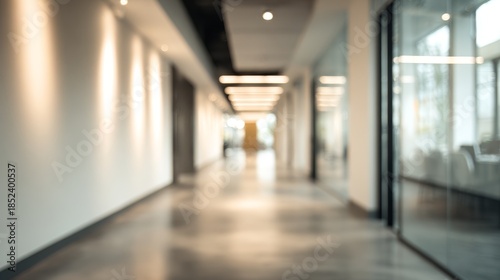 Wallpaper Mural Office hallway with contemporary architecture and soft lighting Torontodigital.ca