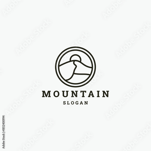 Mountain logo style icon design template vector illustration