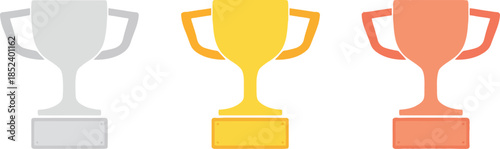 Colorful Trophy Icons for Awards and Prizes