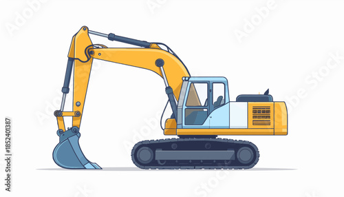 excavator on a white background