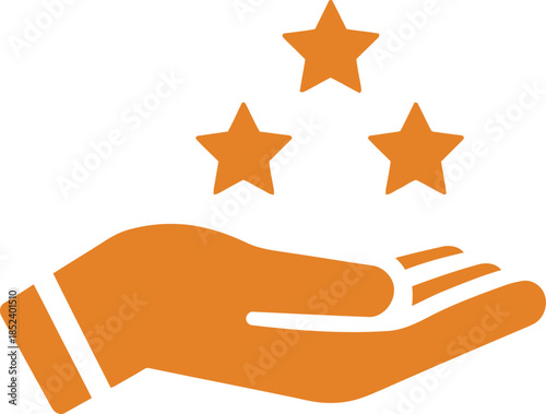 Hand Holding Stars Icon in Orange