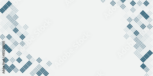 Abstract Blue Halftone Dot Pattern Background with Copy Space