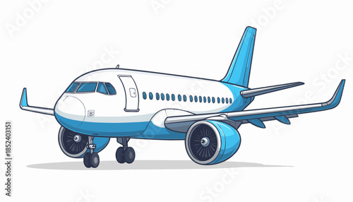 airplane on the white background