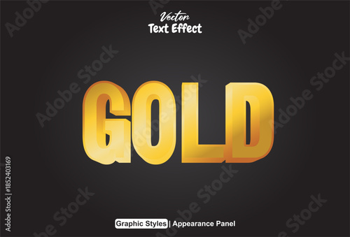 gold text effect with 3d style and black background.
