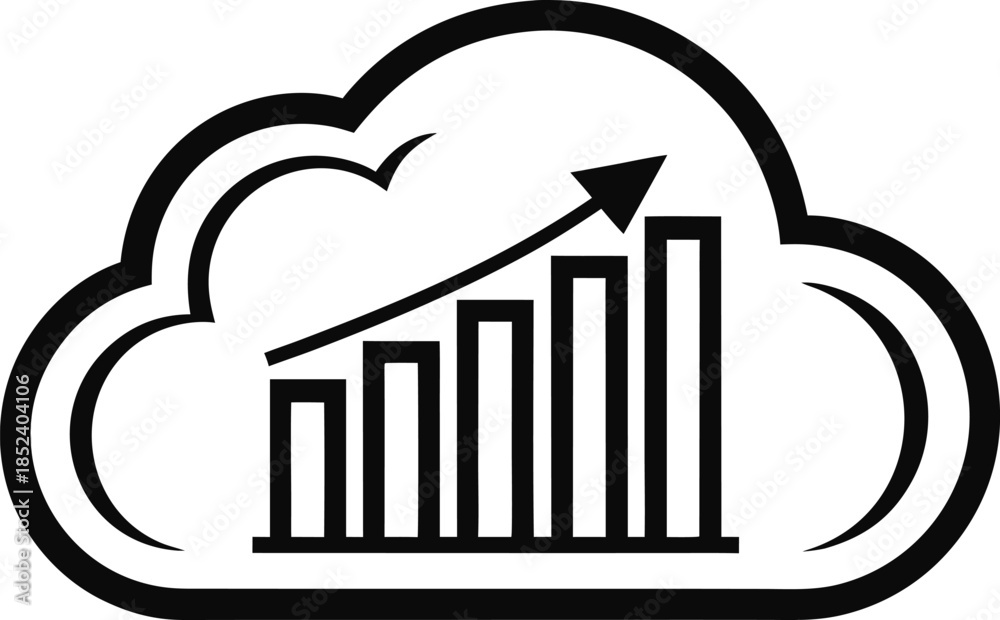 Obraz premium Cloud Computing Technology Concept. Modern Cloud Computing Illustration. Digital Cloud Computing System. Cloud Computing Network Technology. Advanced Cloud Computing Concept. Business Cloud Computing