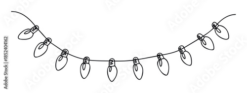 Festive string of lights with glowing bulbs, perfect for holiday celebrations and adding a warm ambiance to any event decoration project.