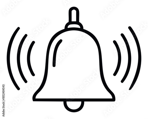Simple bell icon symbolizing alert or notification, useful for apps, alerts and communication services.