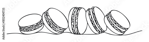 Line drawing of stacked tambourines creating a rhythmic wave for music and celebration themes, ideal for sound and event promotions