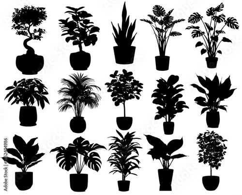 Houseplant silhouette collection