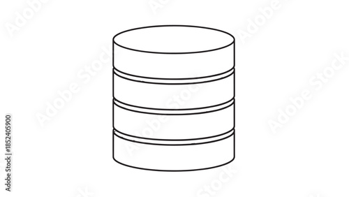 Abstract database server icon representing data storage and technology.