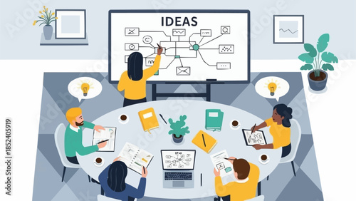 Team Collaboration Meeting with Idea Generation.