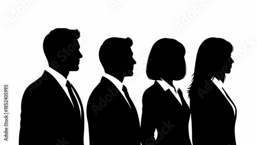 Silhouettes of Business Professionals in Suits.